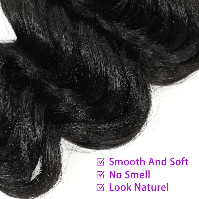 AMELI Ocean Wave Crochet Hair 9In 8packs Deep Wave Crochet Hair Natural Black Synthetic Wavy Curly Braiding For Black Women Hair Extensions 1B - Image 4